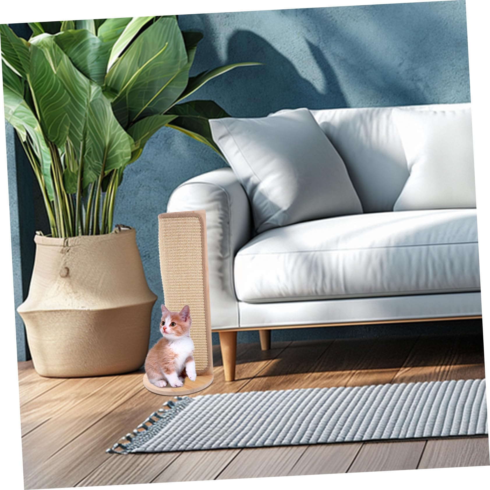 ERINGOGO Protector de Muebles para Gatos Cojín Rascador de Sisal Natural Esquinero Fácil de Instalar para Proteger Paredes y Sofás con Superficie Resistente para Afilar Uñas