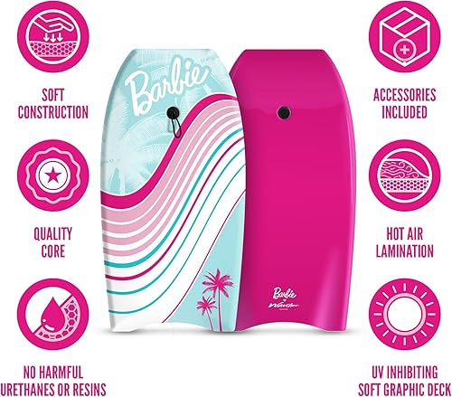 Miniatura 4 de Barbie Signature - Bodyboard de 36 pulgadas de Wavestorm | Cubierta superior gráfica con parte inferior lisa de alta densidad | para niños y adultos