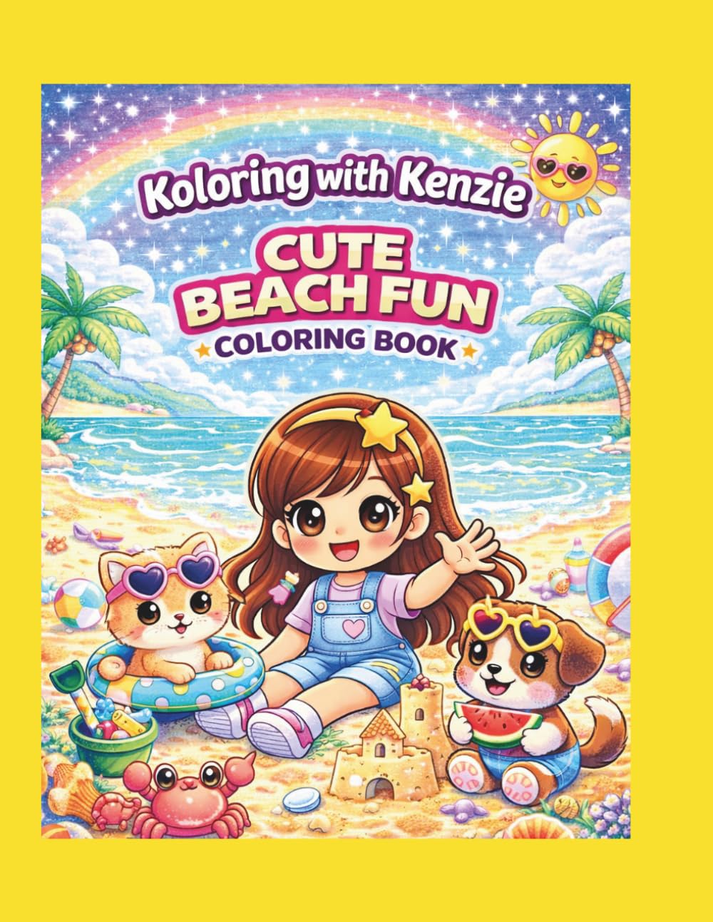 Cute Beach Coloring Book for Kids Ages 4–8: Adorable and Easy Summer Scenes with Ocean Animals, Sandcastles, and Fun Beach Activities (Koloring with Kenzie)