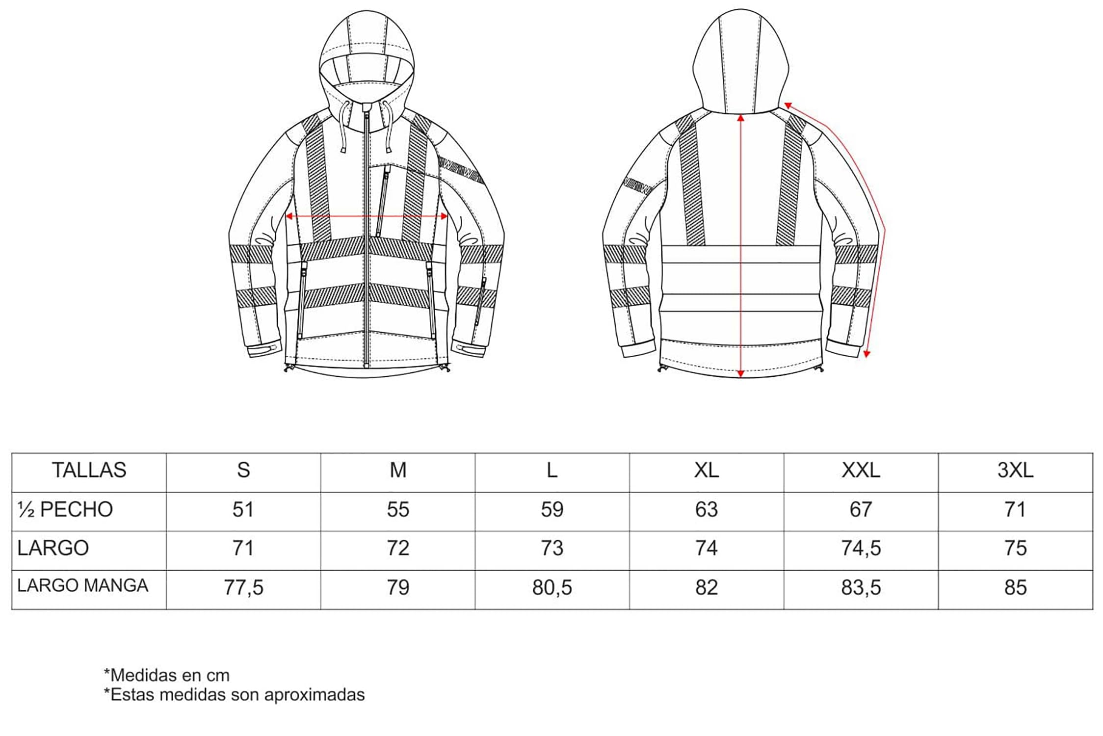 WORKTEAM Chaqueta Softshell de ALTA VISIBILIDAD, Cintas Reflectantes Discontinua, Capucha, Cortavientos, Repelente Agua, Membrana Transpirable y Alta Capacidad Térmica. Unisex