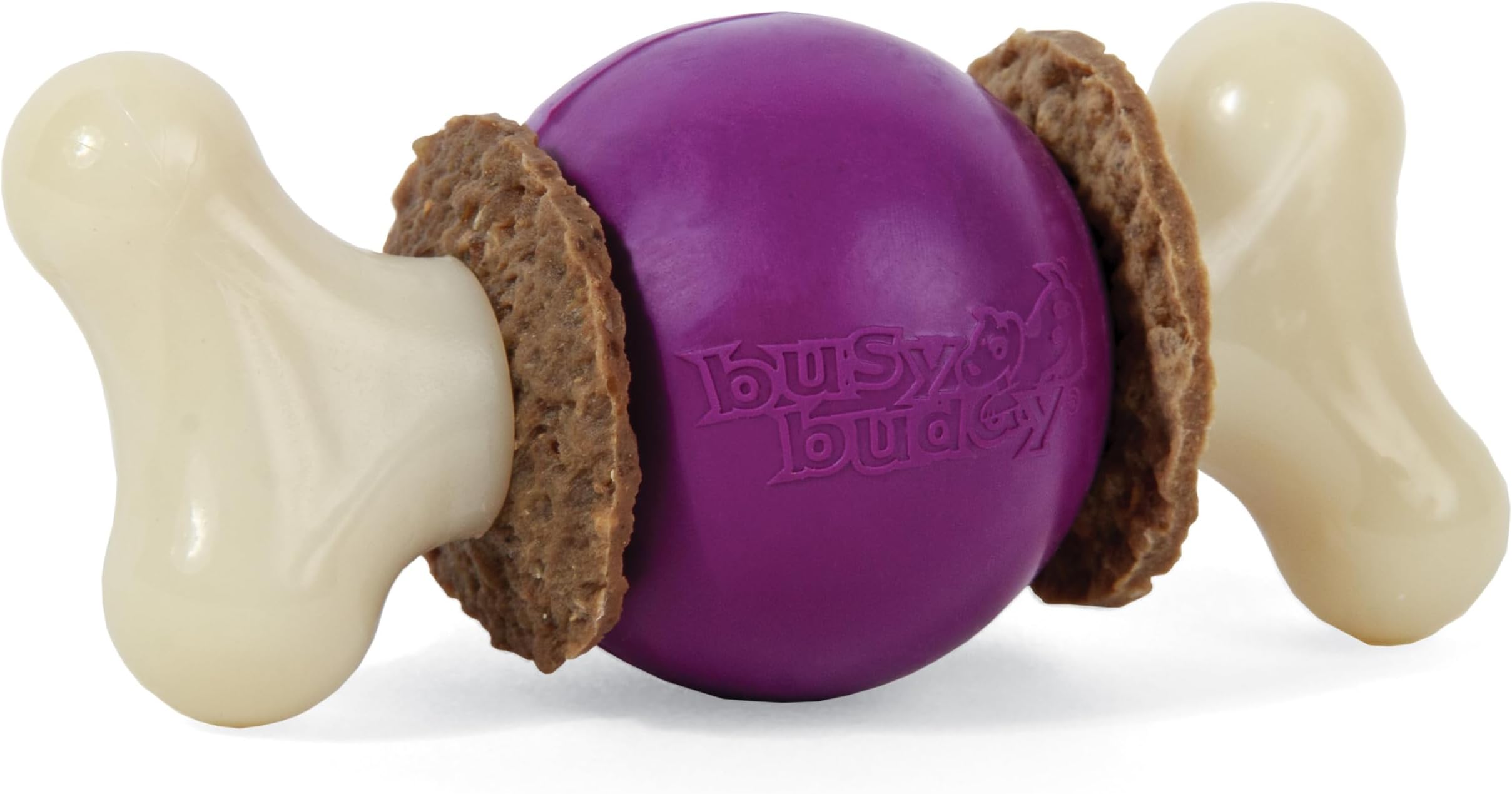 Busy Buddy Bouncy Bone - 3-in-1 Adjustable Slow Feeder Toy with Refillable Treat Rings - Cleans Teeth & Gums, Cures Boredom & Slows Down Eating Habits - Medium - for Dogs 25-50 lb