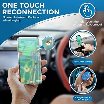 Megacom DuoMon3 1P/2P Auto Catcher, Rechargeable Pocket Auto Collecting Device with Adjustable Lights, Sound Notifications and One Touch Reconnect - Standard Version