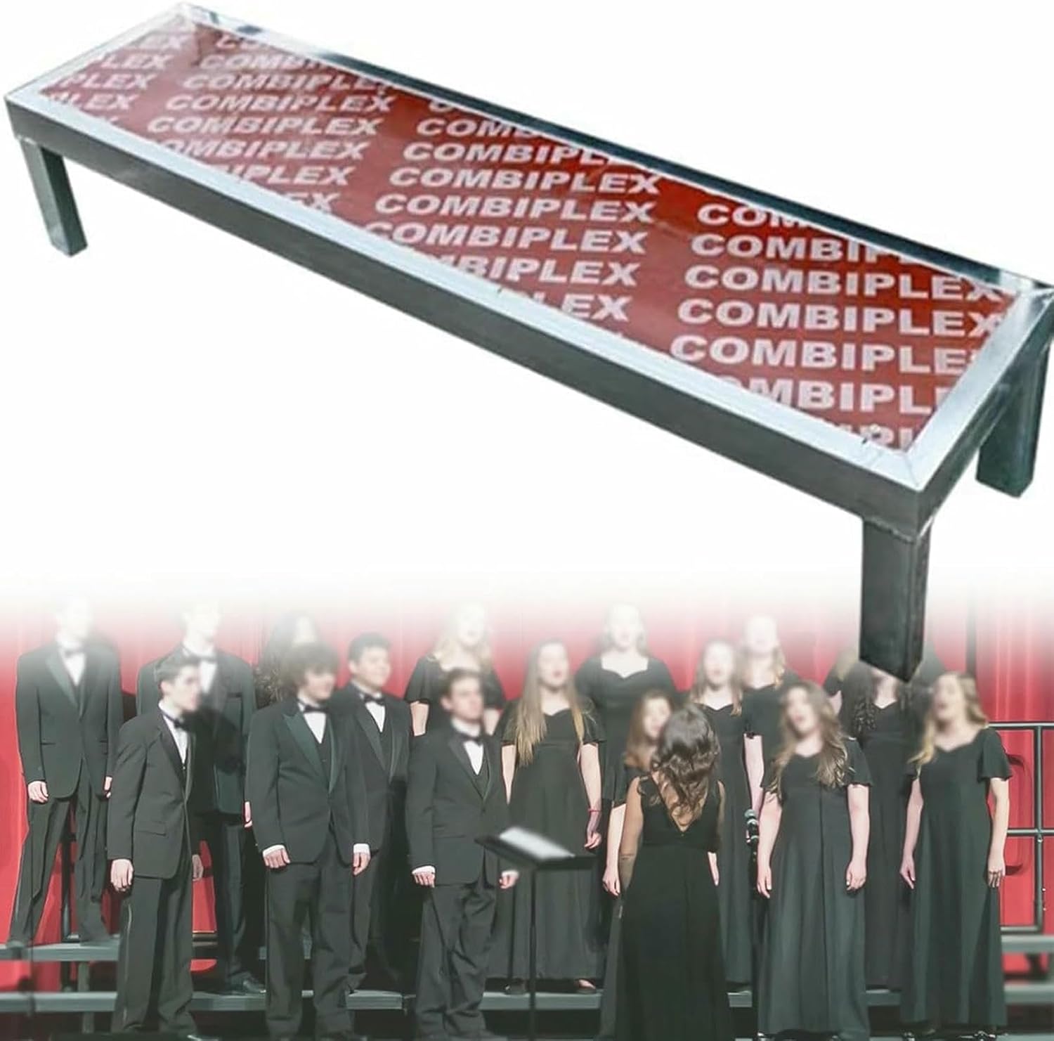 1/2/3 Level Movable Sturdy Choir Risers Step, Choral Stair Platform for Large Events/Parties, Staircase Standing Platform
