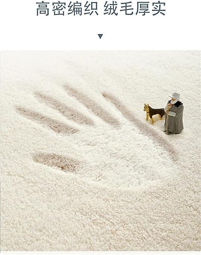 Alfombra decorativa abstracta moderna con forma ovalada irregular impresa, blanco, azul, gris, antideslizante, de cachemira, adecuada para sala de