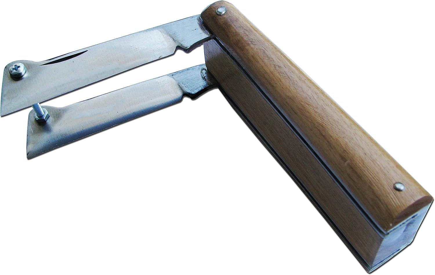 Glittering Bazaar Double Blade Grafting Knife - Folding Pruning Tool with Wood Handle, High Carbon Steel Blades for Budding, Grafting & Garden Work