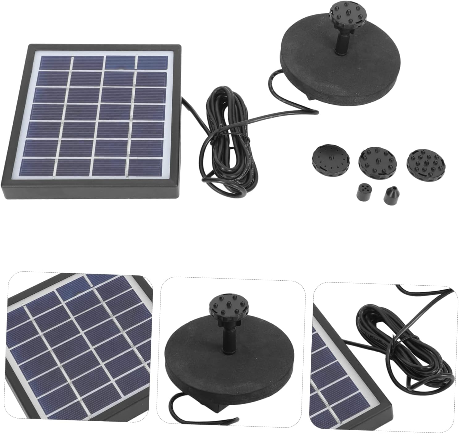 Solar Water Pump Nozzle for Pool Fountain Garden Sprinklers Decorative Water Features