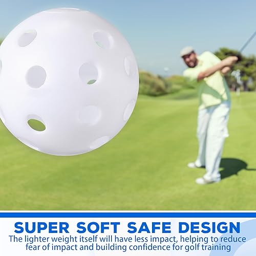 Miniatura 4 de Paquete de 24 pelotas de golf de práctica de 1.654 pulgadas (1.654 in) de plástico para entrenamiento de golf, flujo de aire, bola hueca para