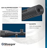 Vista 5 de Stoeger Combo de Rifle de Aire S8000-E TAC - Calibre .22 - Sintético Negro con Perdigones de Punta X-Power Dome