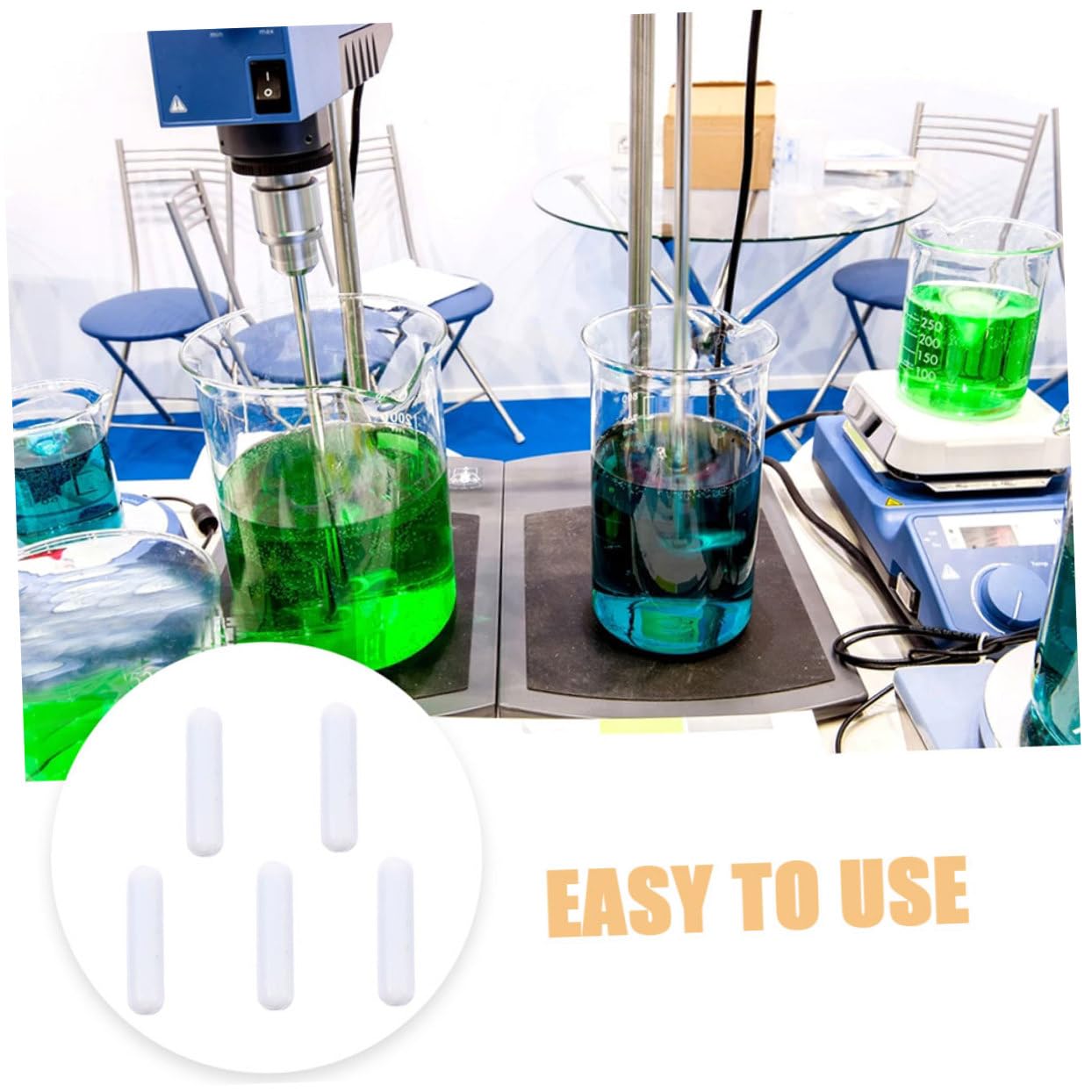 Barra di Agitazione Magnetica Ptfe Bianco 16 Pezzi per Laboratorio | Riduce L’attrito, per Agitare Liquidi, Uso in Esperimenti e Operazioni di Laboratorio
