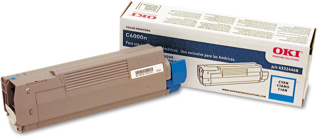Okidata Cyan Toner Cartridge OEM C6000, C6050 Series (43324468)