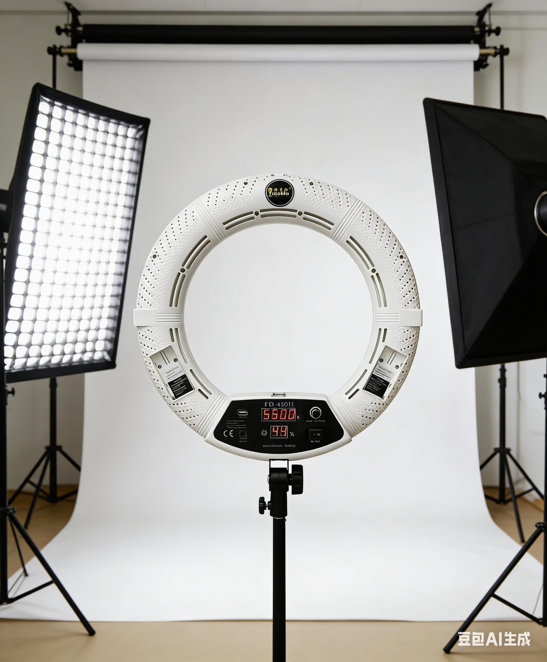 FD480 Digitaler Bildschirm LED Ringleuchte Licht Set:18 Zoll 96W Dimmbare LED-Ringlicht Lampenstativ für YouTube Vine Self-Porträt der Videoaufnahme