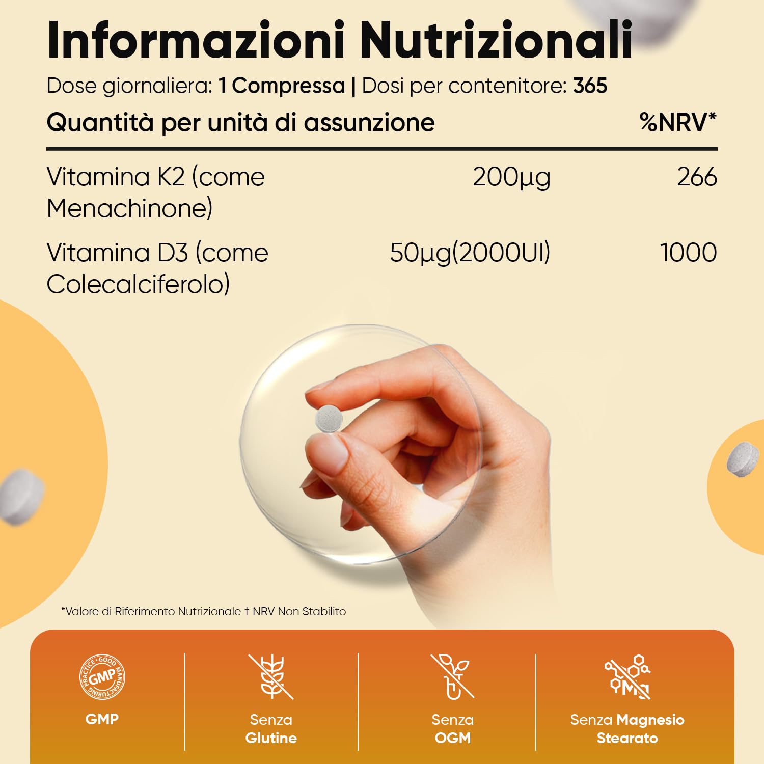 Vitamina B Complex e Vitamina D3 K2 Bundle,365 + 365 Compresse, con Biotina, Acido Folico, Riboflavina e Inositolo, Vit D3 e K2, 2000UI Colecalciferolo e 200μg Menachinone, Senza Magnesio Stearato