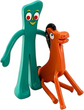 NJ Croce Gumby & Pokey 6 Bendable & Posable Figure Pair Fun Retro Toy for All Ages 3 and Up