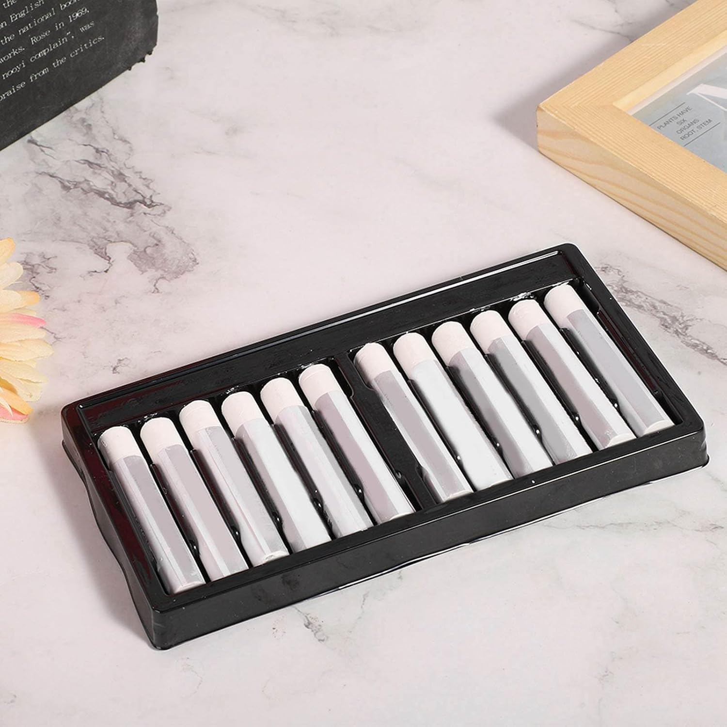 12PCs Soft Oil Pastels, White Oil Pastels, Painting Tool Ding Pen Stationery Indoor Activities School Supplies (2 SET)