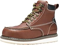 Vista 11 de HISEA Botas de trabajo para hombre, botas de acero con punta suave, 6 pulgadas, impermeables, antideslizantes, industriales y de construcción, 7