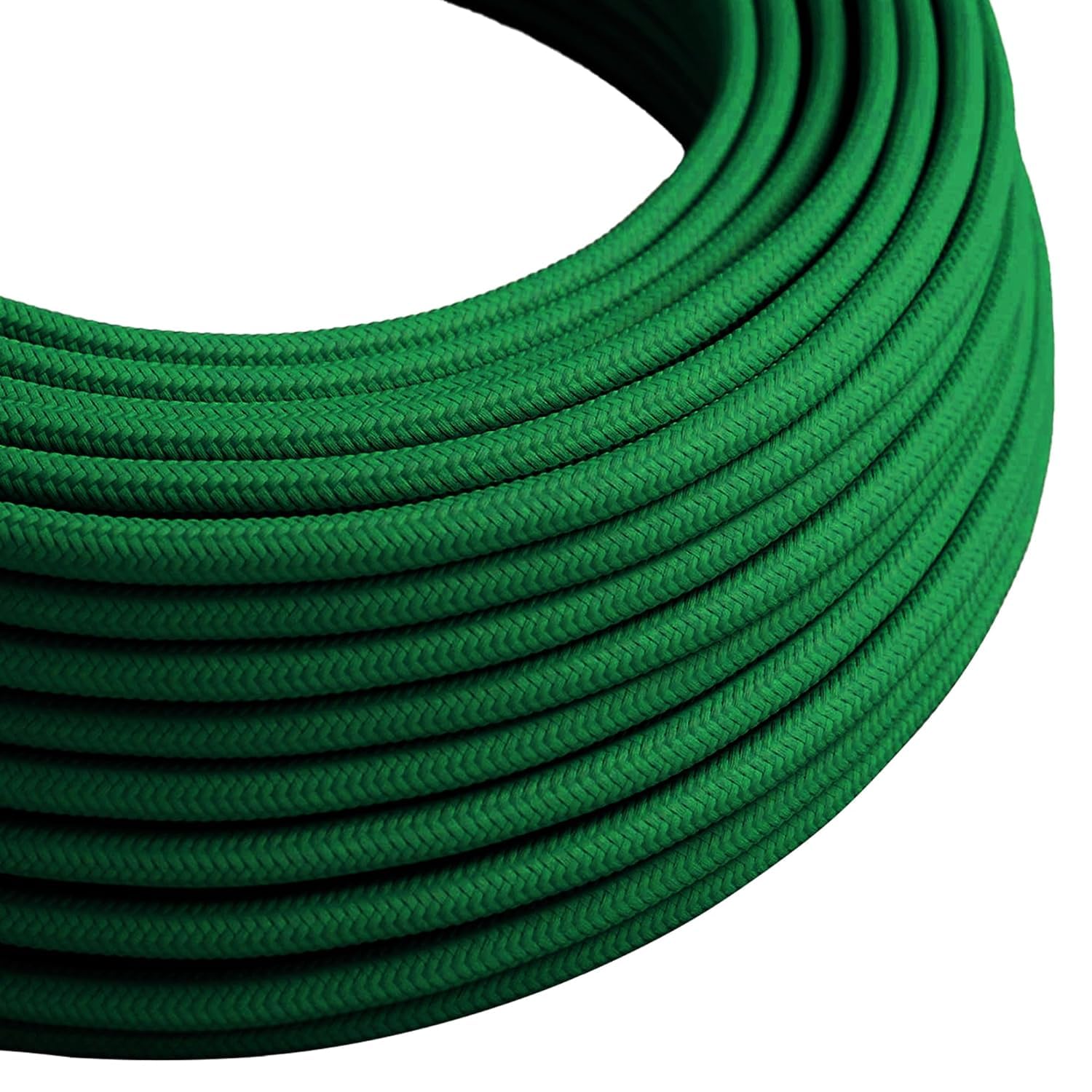 5Meters 3 Core Round Vintage Fabric Braided 0.75mm Flex Flexible Cable Electrical Wire for DIY Lamps Industrial Pendant Lights Lighting Appliances (Green)