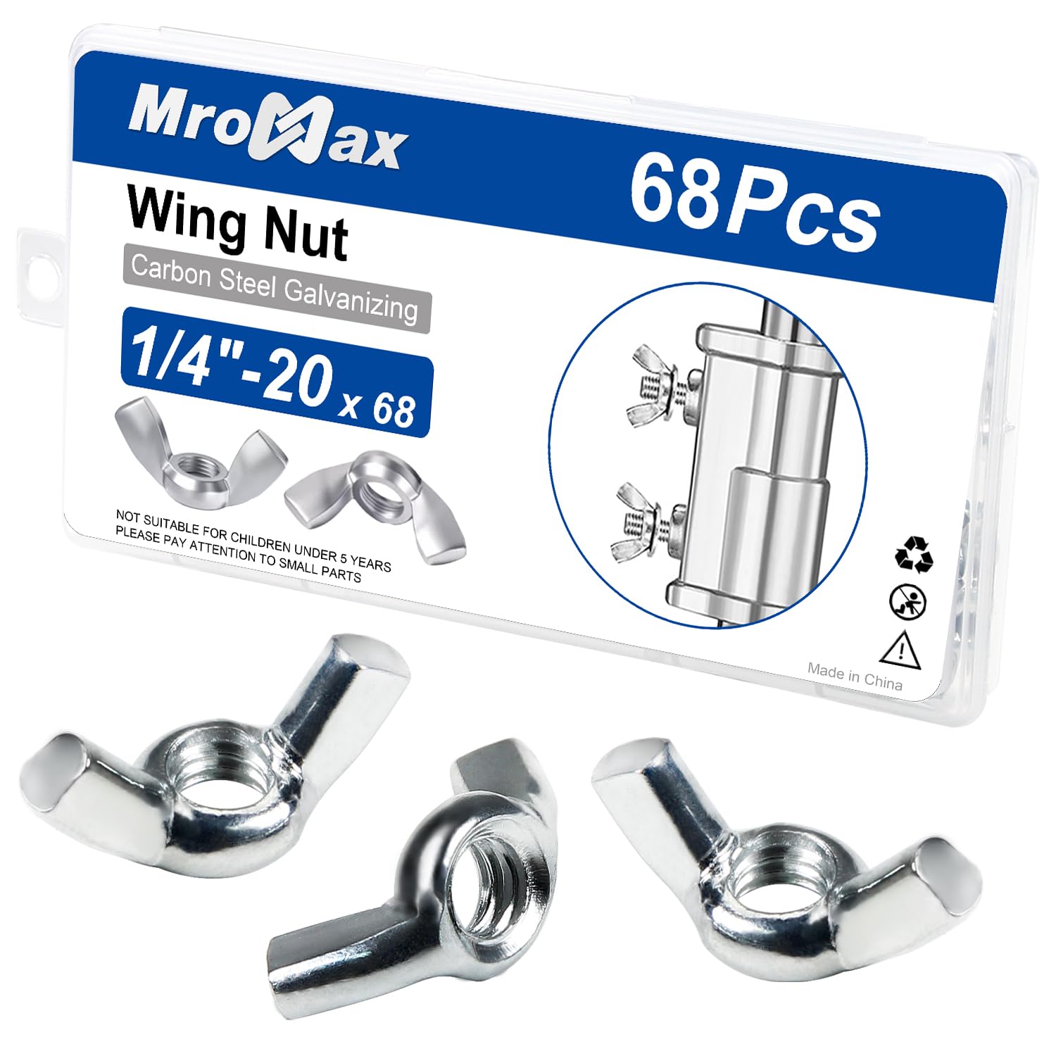 Wing Nut M4 S Zinc Plated Fasteners Parts Butterfly Nut Silver Tone - View #9