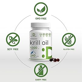 DEAL SUPPLEMENT 2 Pack Antarctic Krill Oil, 1,000mg Per Serving, 480 Softgels - Mercury Free, No Fishy Taste - Rich in Omega-3s, EPA, DHA, Astaxanthin, & Phospholipids - Non-GMO, No Gluten