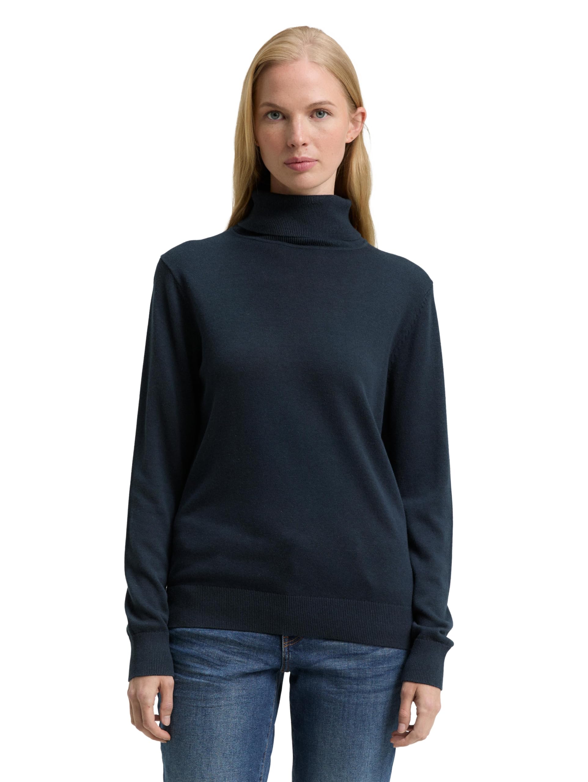 Tom Tailor Damen 1047675 Basic Rollkragenpullover (1er Pack)