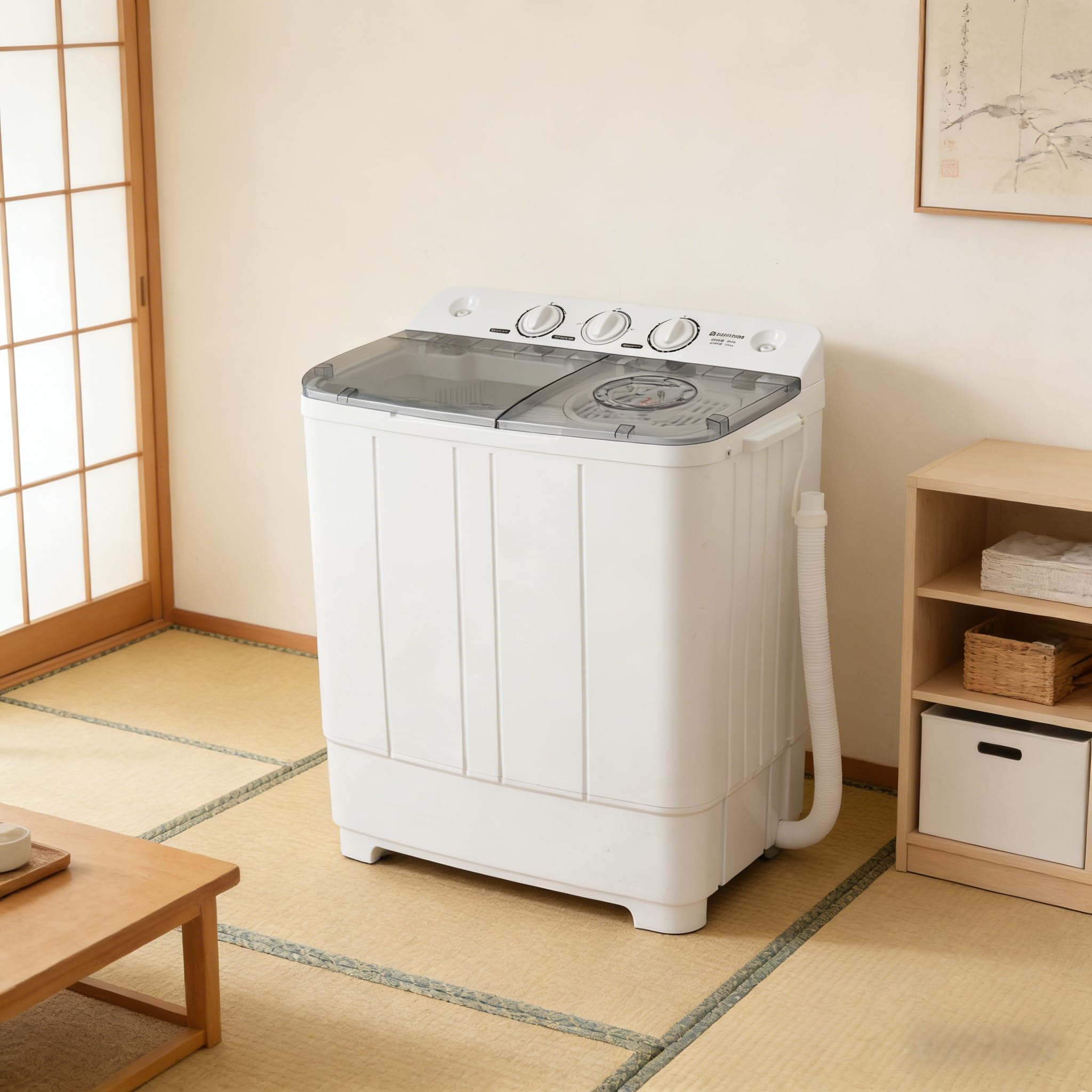 Amazon | 二槽式洗濯機 ステンレス槽 ホワイト 洗濯6kg/7kg 脱水4kg