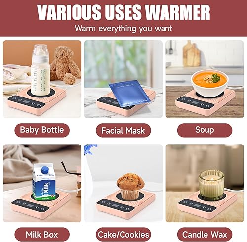 Miniatura 17 de Calentador de tazas – Calentador eléctrico de taza de café con temporizador, calentador de taza de café para escritorio apagado automático, control