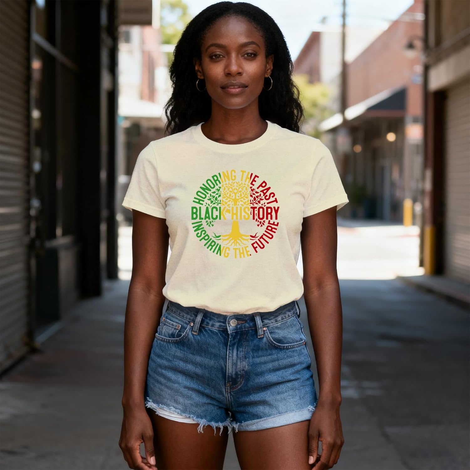 Womens Black History Shirts African American T-Shirt Black Pride Melanin Tee Tops - Image 3