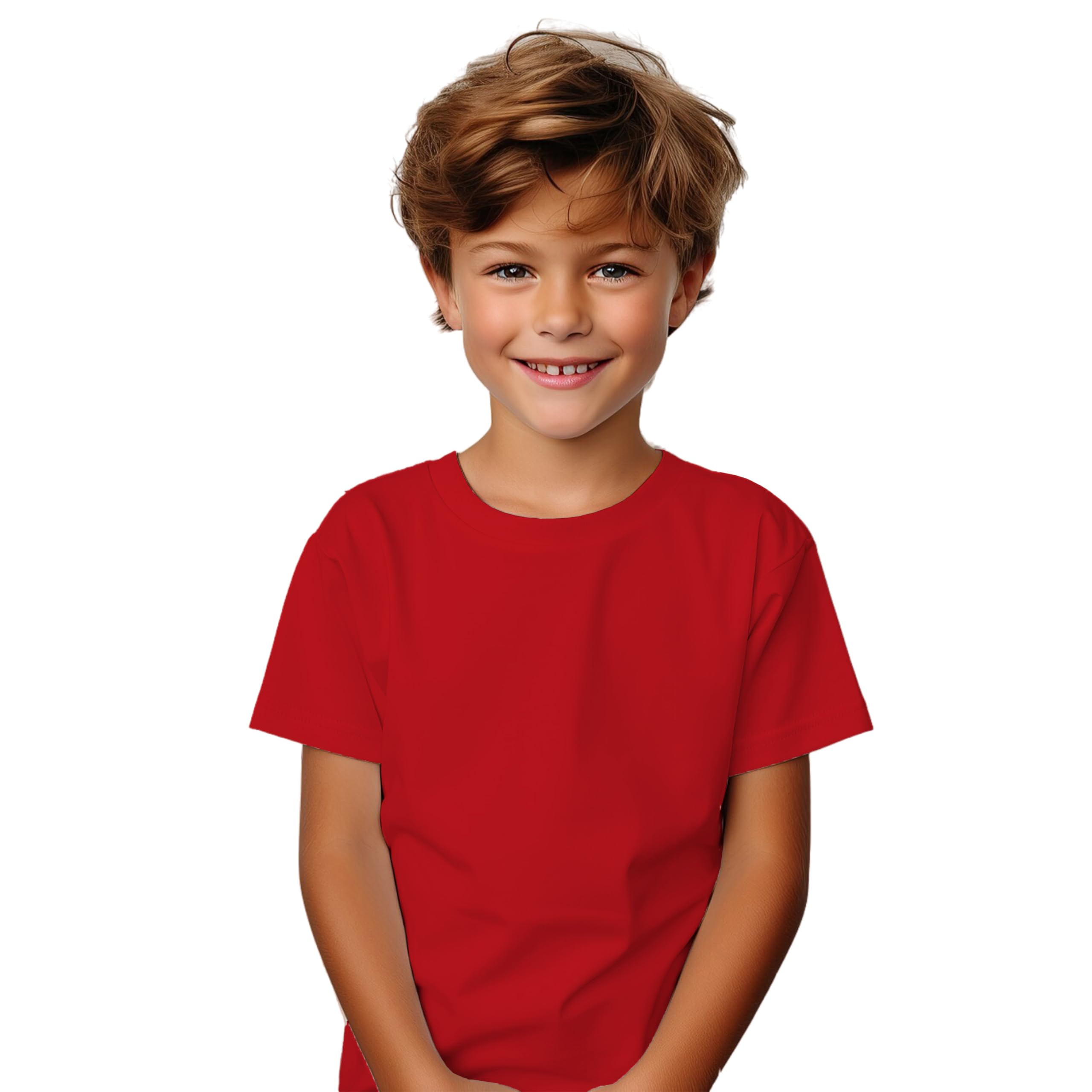 KINKIES Camiseta Manga Corta algodón para niños y niñas - Camiseta eterna 190 g/m Durable, no se deforma y Elegante