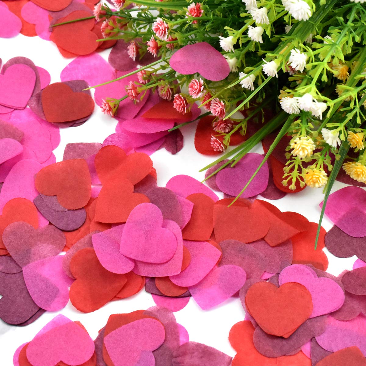 120 Stück Muttertags-Konfetti In Rot & Rosa – Glitzer-Rosen & Herzen Für Party-Deko, Tischstreuung