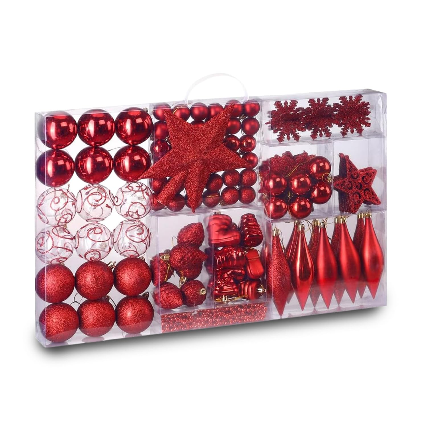 Kit de décoration de Noël rouge Wintem avec 102 pièces incassables
