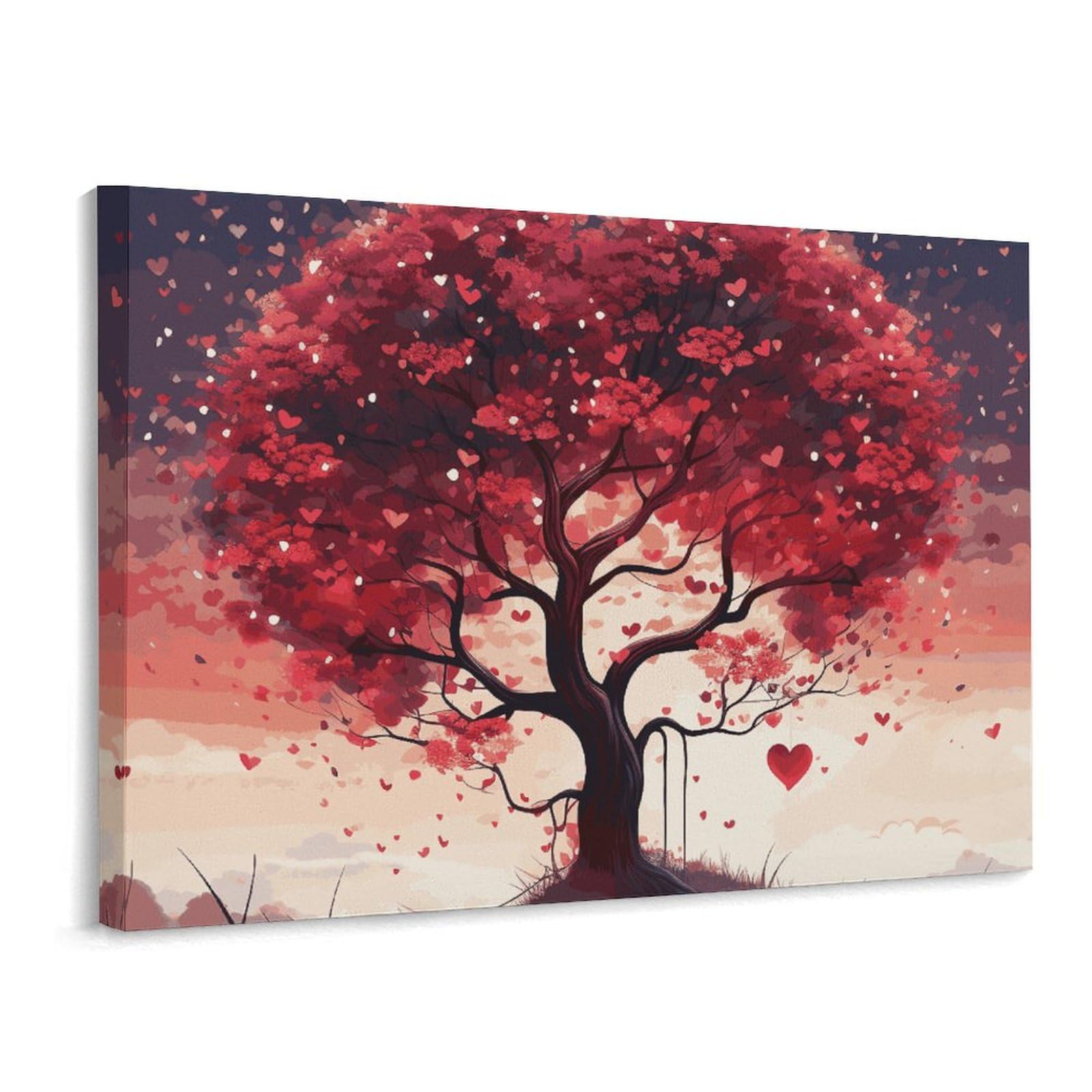 Toile murale carrée arbre d'amour 40x30 cm pour décoration de salon