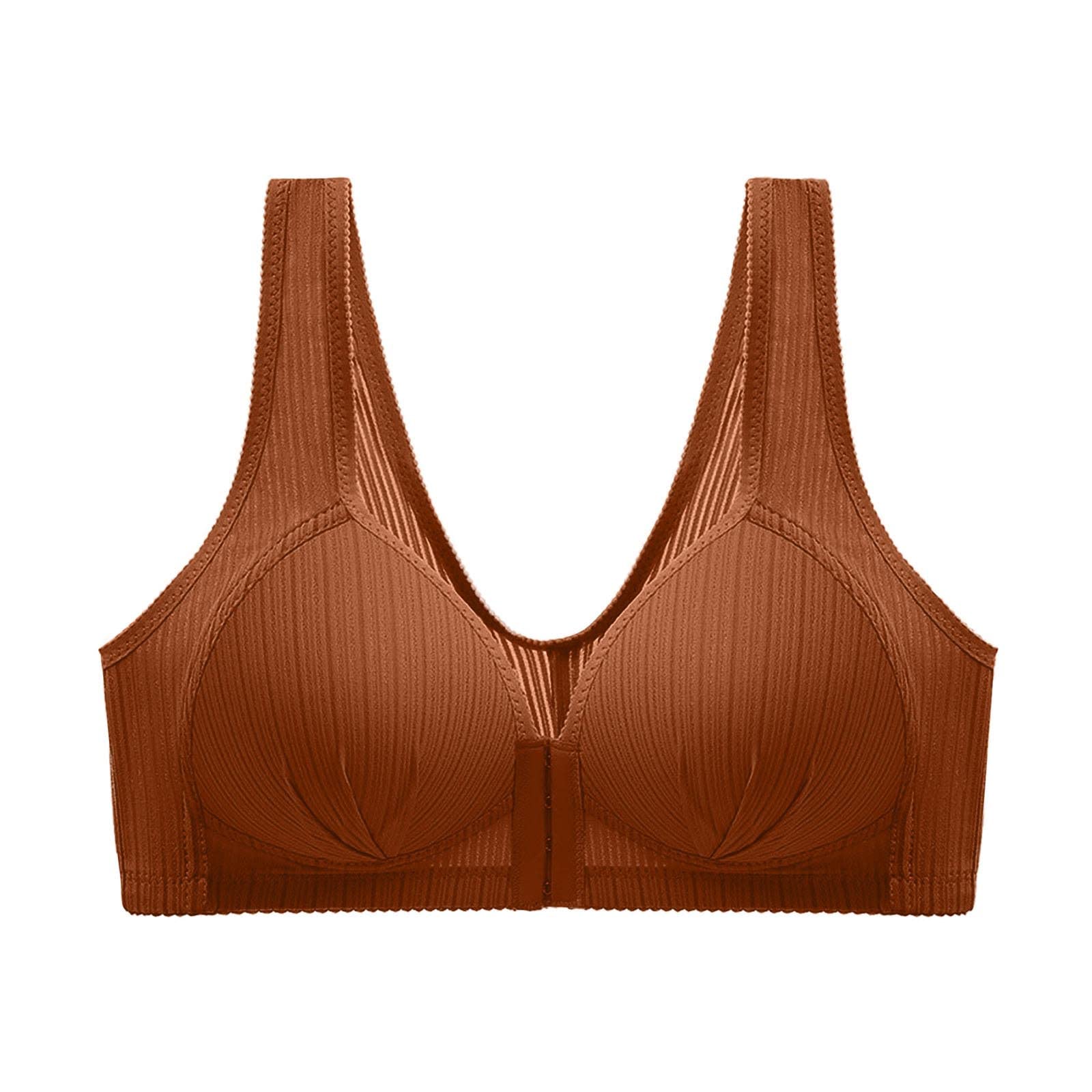 Push Up Bras for Women No Underwire Front Closure Non Padded Minimizer Bras with Support and Lift Full
