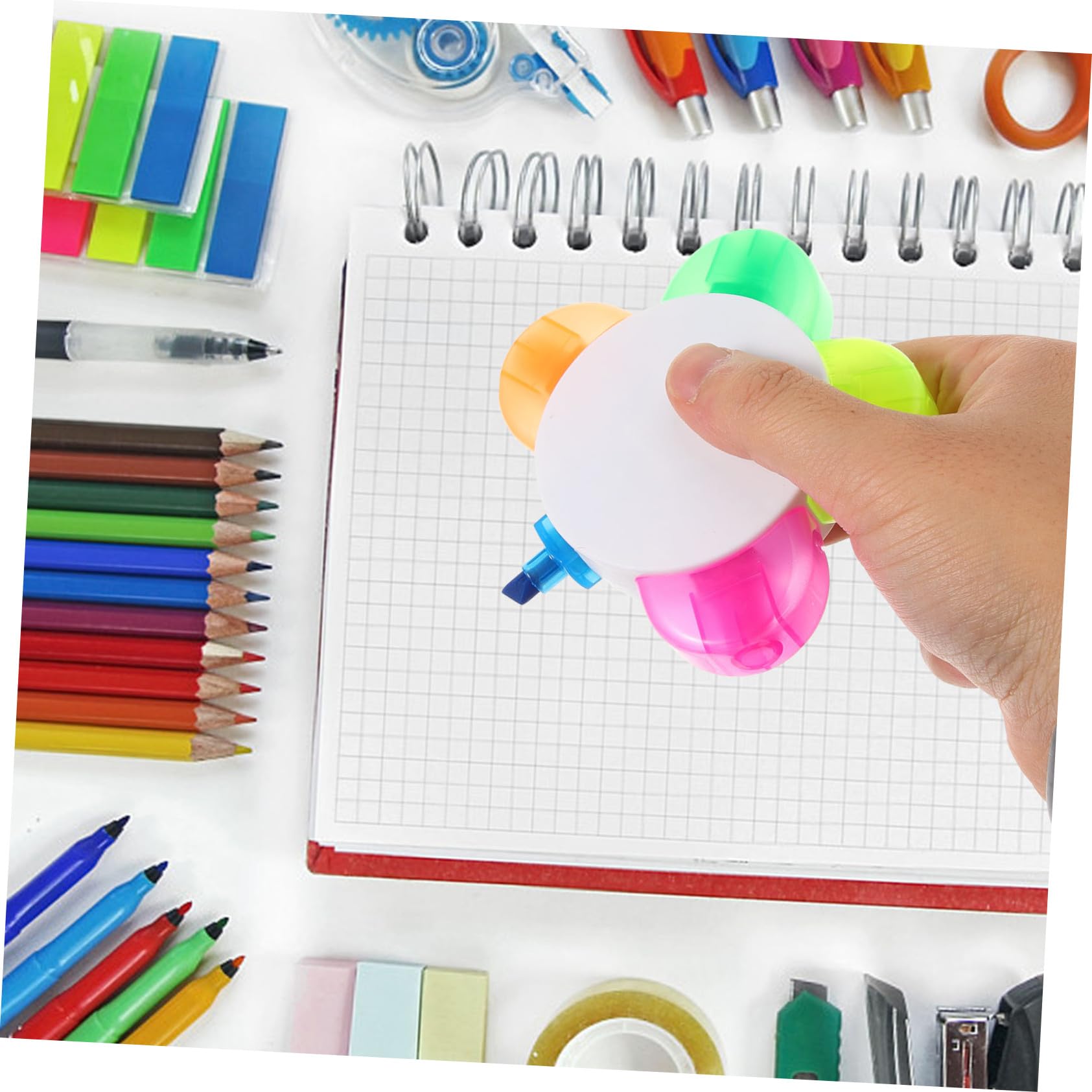 Operitacx 10 Stück Fluoreszierende Textmarker in Blumenform Farben Pastell-highlighter mit Schräger Spitze Ergonomisch Langlebig für Schule Büro Scrapbooking und Kreative Notizen