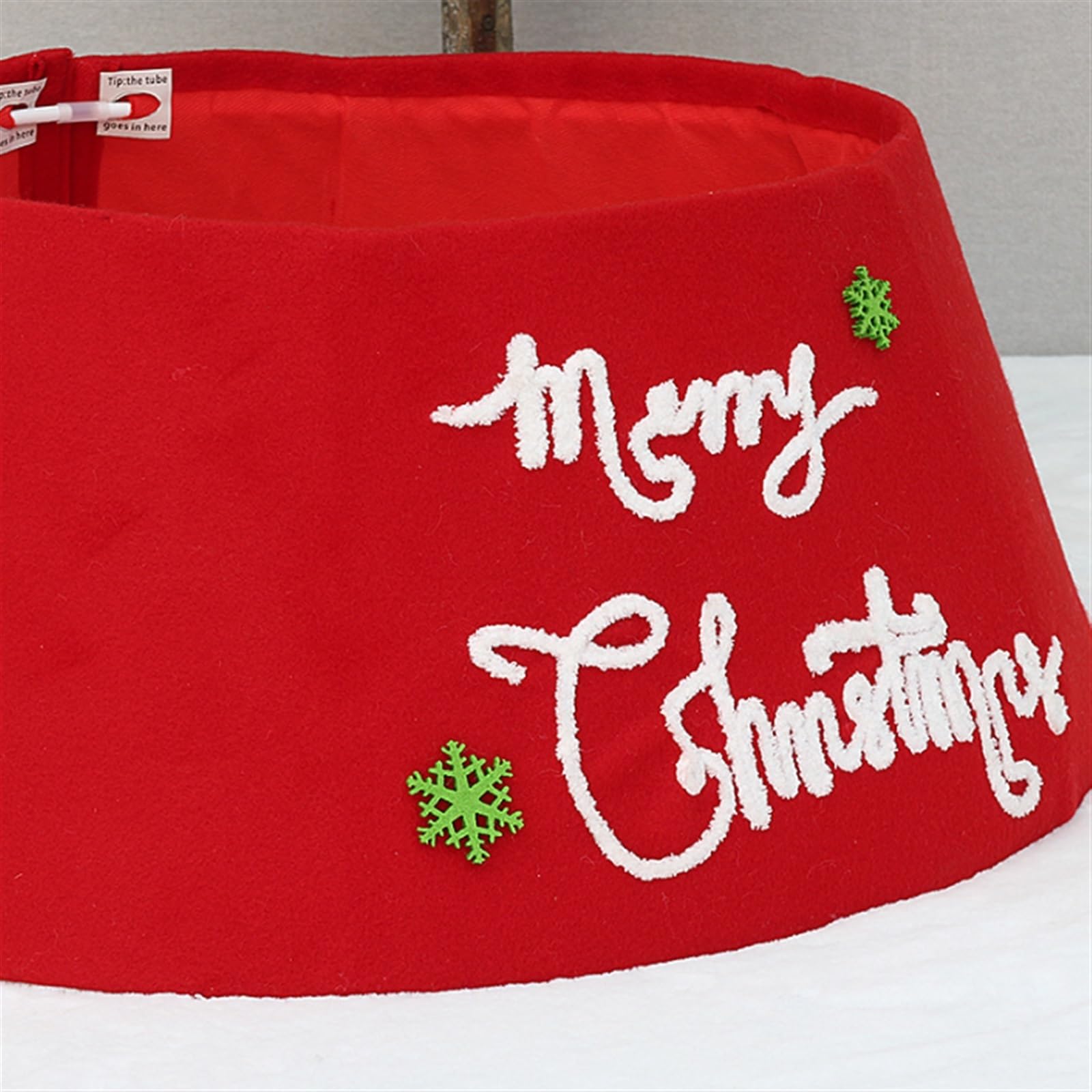Cubierta Collar Navidad Collar De Árbol Navidad Anillo Terciopelo Rojo Falda Plegable For Falda(42x56x24cm)