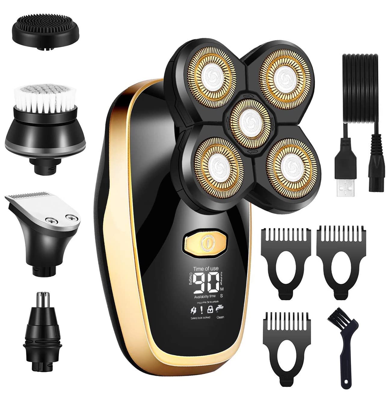 Amazon.com: Electric Razor for Men, 5 In1 Wet Dry Facial Boby Grooming ...