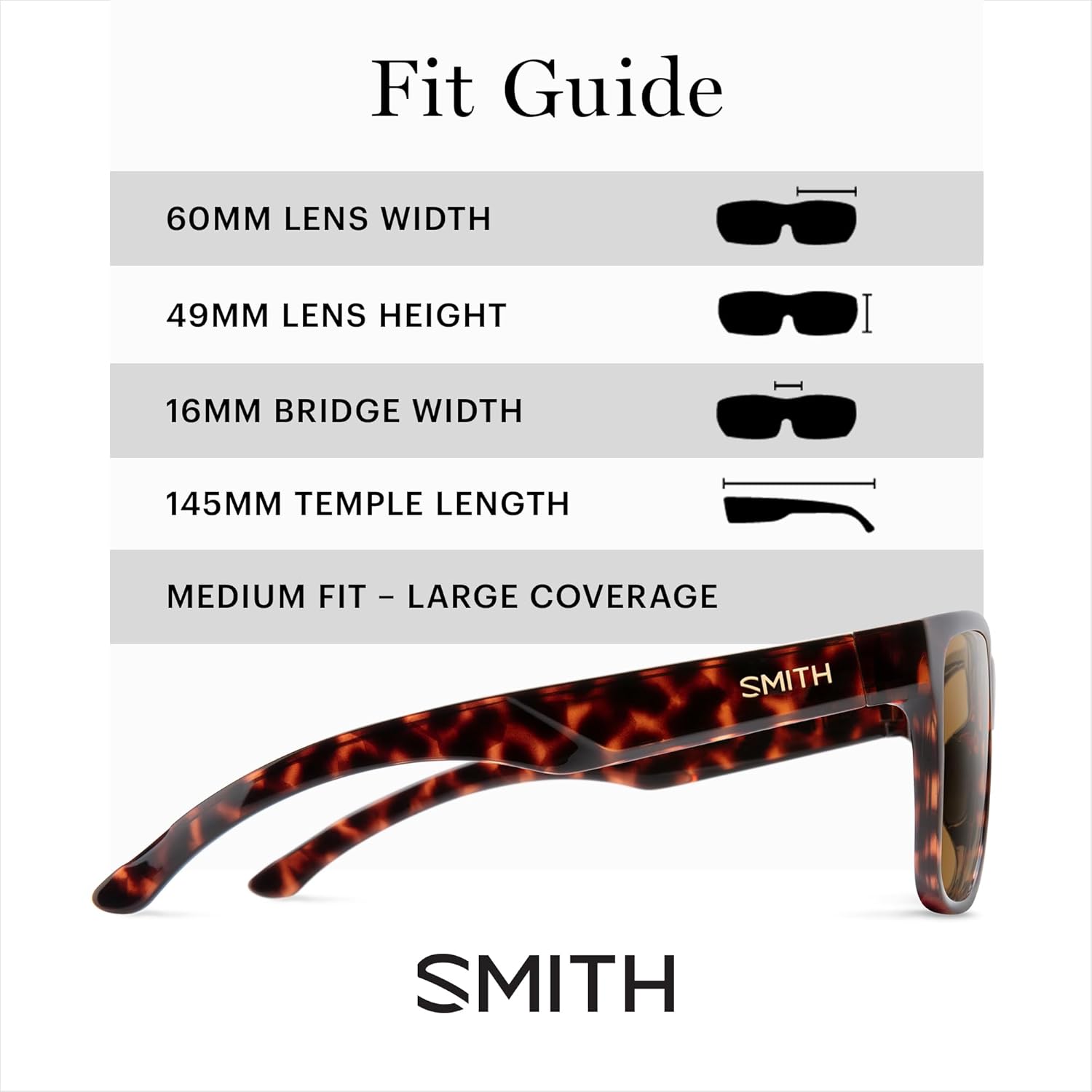 SMITH Lowdown XL 2 Sunglasses with Polarized Lenses Performance Sports Active Sunglasses For Men & Women Tortoise / Brown