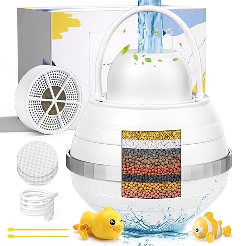 Bath Filter for Tub Faucet-Bath Water Filter for Bathtub with 8-Layer Filtration & Screen Filter Removes Hundreds of Contaminants for Softer