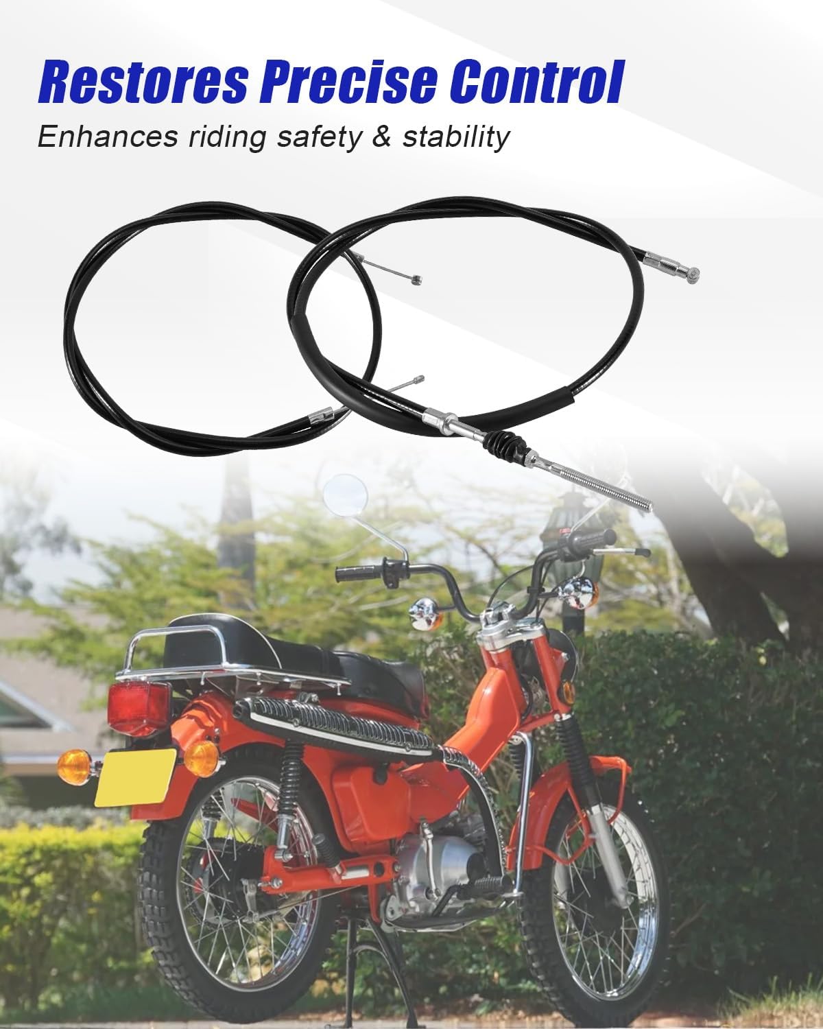Motorcycle Brake Cable Throttle Speedometer Cable Set Fit for Honda CT90 Trail 90 K2 K3 1970 1971 Replace 45450-102-010 43460-102-000 17910-102-000 44830-077-000
