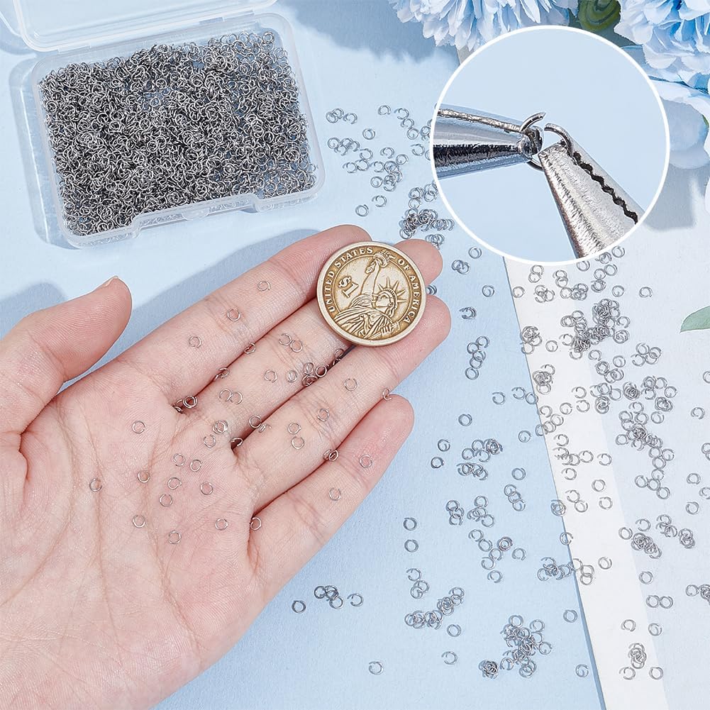 UNICRAFTALE 3000Pcs 3mm 26 Gauge 304 Stainless Steel Open Jump Rings - Round Jewelry Accessories for DIY Bracelet Earring Necklace Repair - Image 3