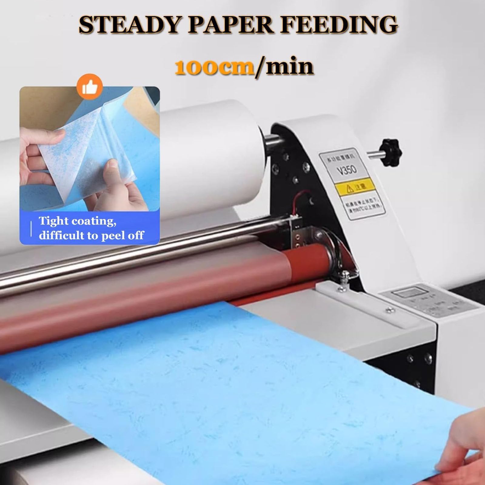 Maquina Laminadora Escritorio Laminador Película Eléctrica Plastificadora Máquina Laminadora Térmica En Frío Doble Cara Pantalla Digital,Para Comercial En Oficina Escuela,220V-335mm