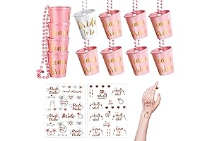 Bachelorette Party Shot Glasses: 12 Pack Team Bride and Bride to Be Necklace