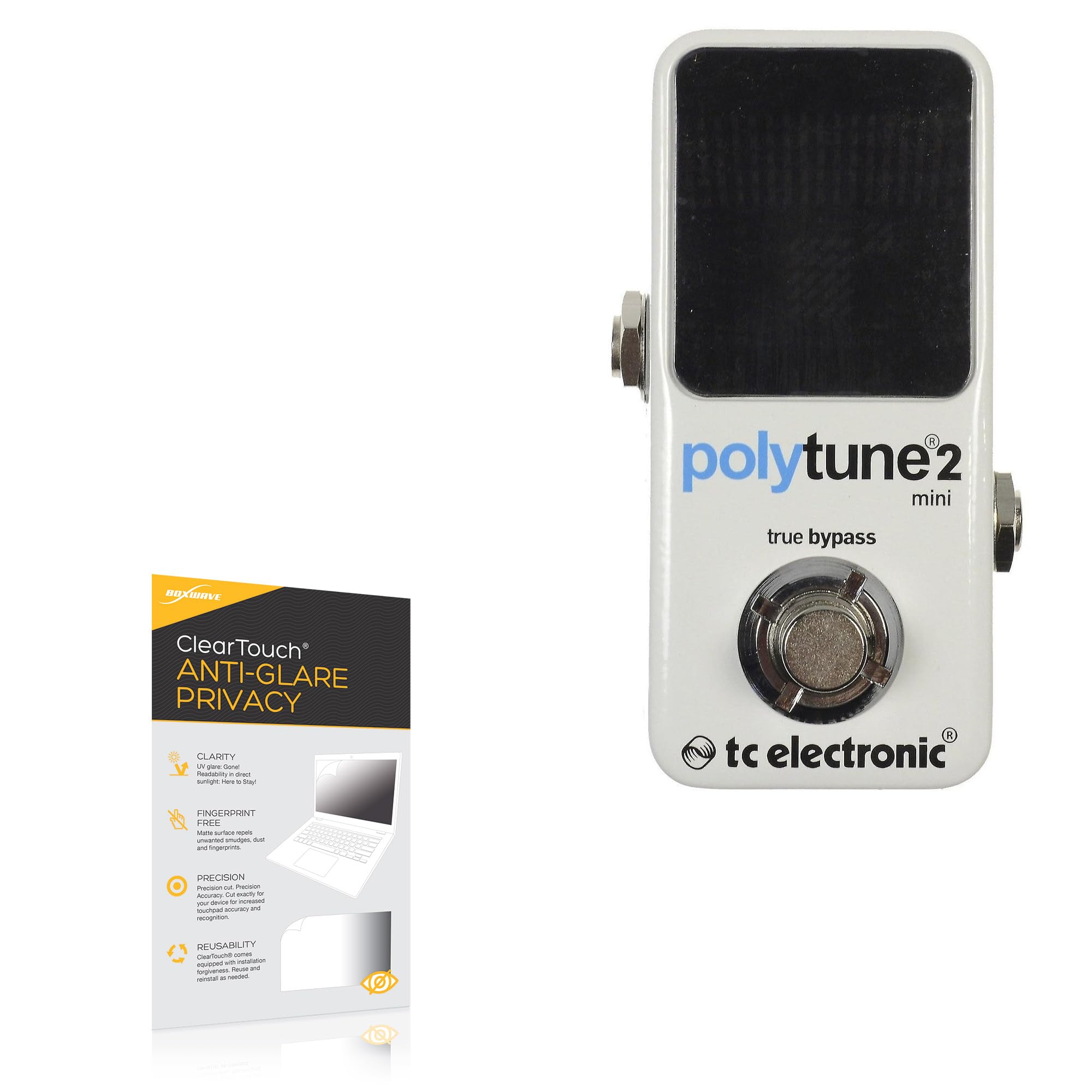 BoxWave Screen Protector Compatible with TC Electronic Polytune 2 Mini - ClearTouch Anti-Glare Privacy (2-Pack), Privacy Screen Protector Flexible Film Anti-Glare