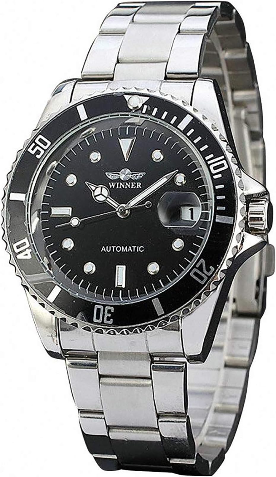 Men Automatic Mechanical Watches Full Steel Waterproof Mens Watches with Calendar