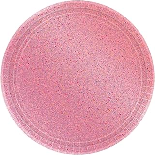 Round Prismatic Paper Plates- 9' | Pink | 8 Pcs.