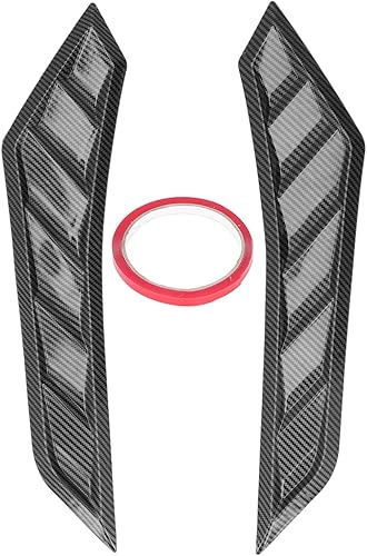 Fydun Cubierta de capó de ventilación para capó, 2 unidades, fibra de carbono, goma delantera, ventilación universal para automóvil