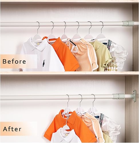 Miniatura 9 de GOWIA Perchas de plástico para niños, multiusos, deslizante, color negro, antideslizantes, color blanco, gancho giratorio de 360, ganchos de