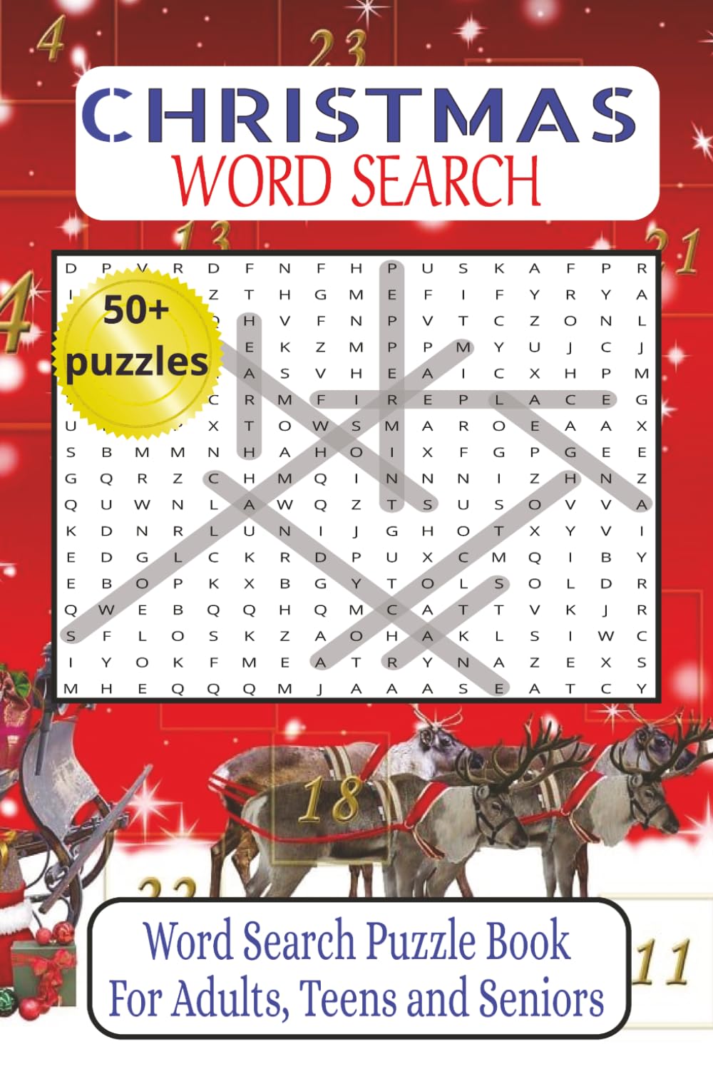 Christmas Word Search: Large Print | 50+ Christmas themed word search puzzles | For Adults, Teens and Seniors | Solutions Included
