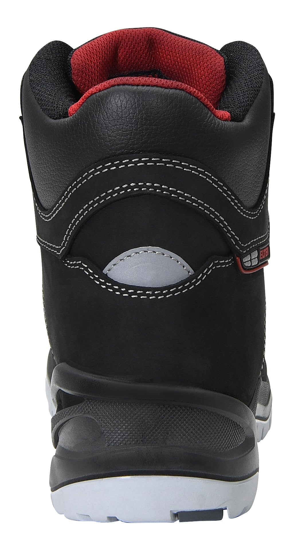 ELTEN Sicherheitsschuhe TILL BOA Mid ESD S3, Herren, Leder, Stahlkappe, leicht, robust, Schwarz/Rot, Größe: 49