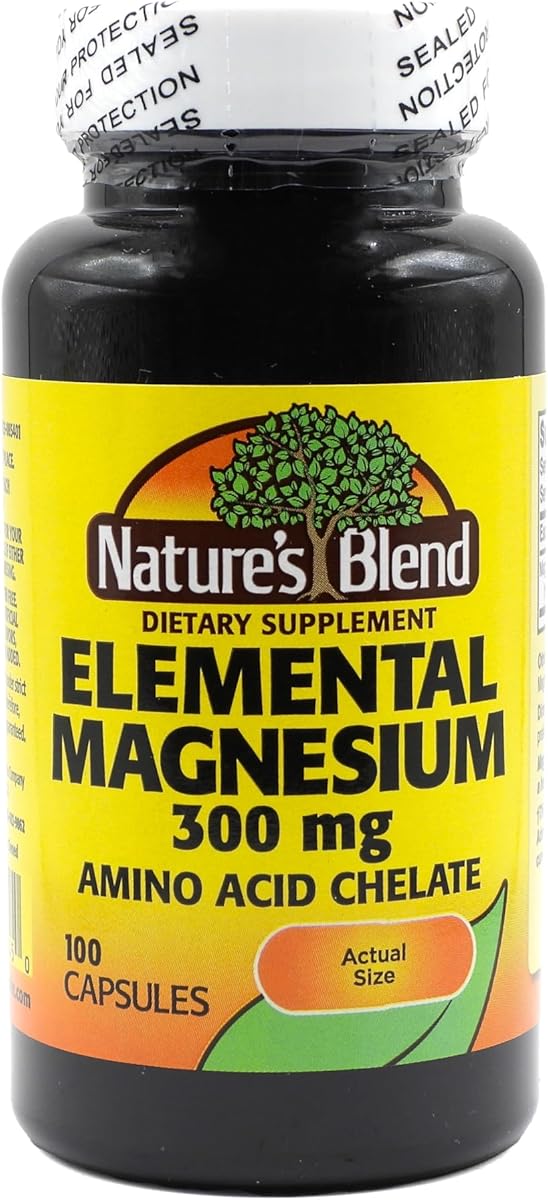 Nature's Blend Nature's Blend Elemental Magnesium Amino Acid Chelate 300 mg, 100 Count
