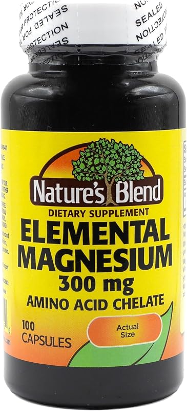 Nature's Blend Elemental Magnesium Amino Acid Chelate 300 mg, 100 Count