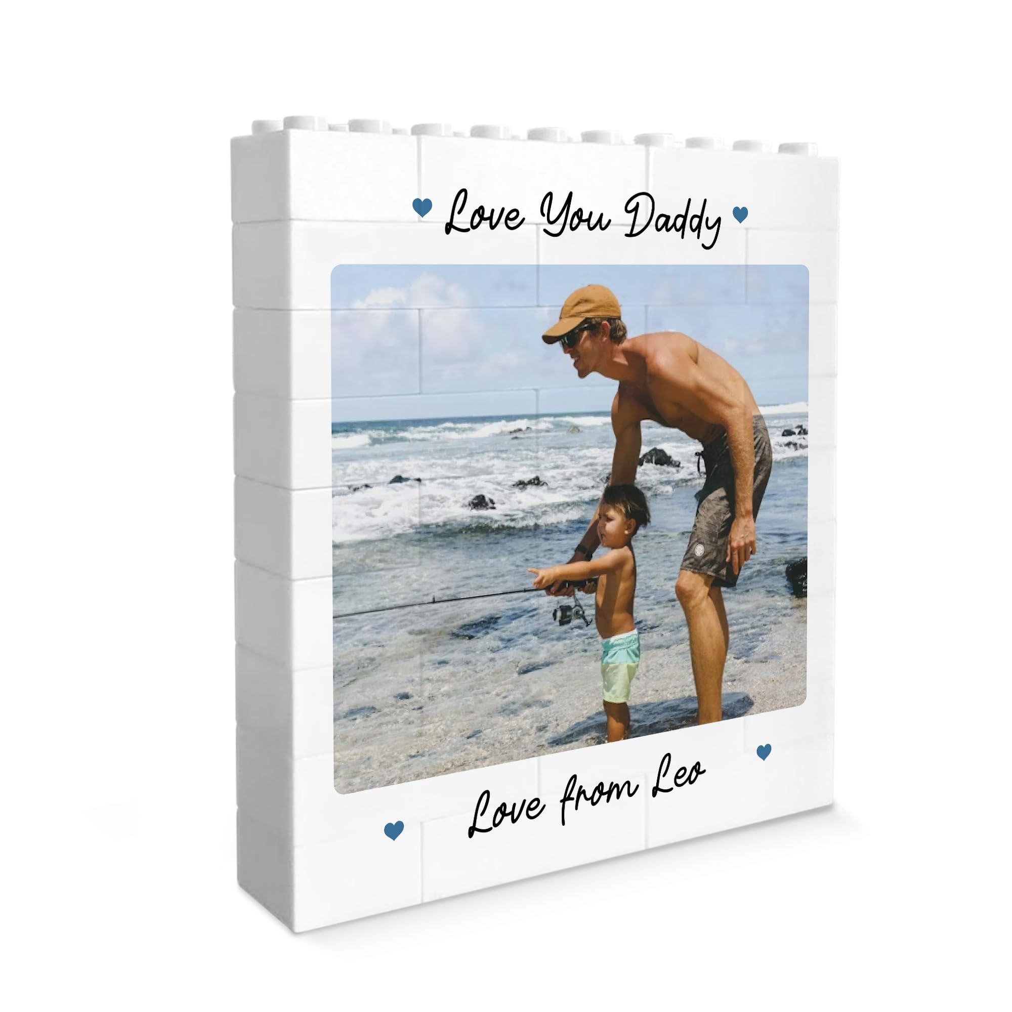 Red Ocean Personalised Fathers Day Photo Block Love You So Much Daddy From Daughter Son Thank You Gifts For Him Building Block For Dad Keepsake